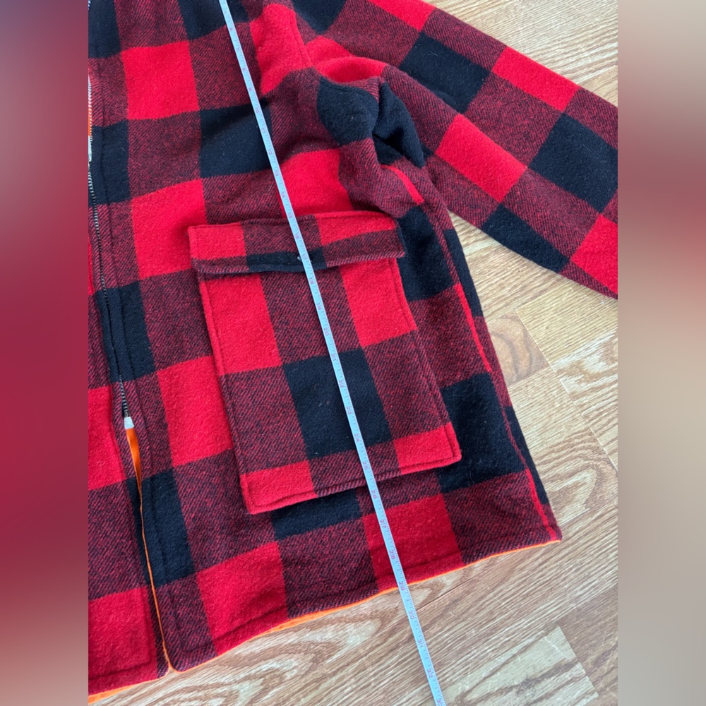 Vintage 70s Woolrich Buffalo Plaid Wool Hunting Jacket Reversible Size XL - Picture 6 of 10
